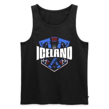 Islande Reykjavik Pride - Débardeur bio Premium Homme - noir - Devant - AI Model Male 178 light (178cm)