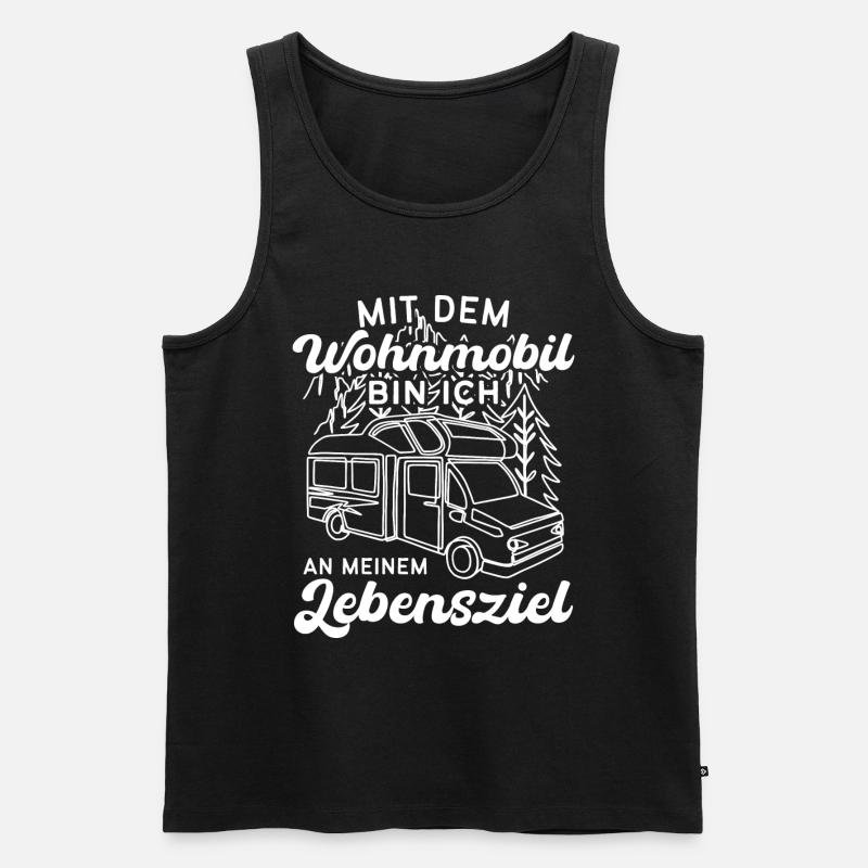 Camping Wohnmobile Spruch - Männer Premium Bio Tank Top - Schwarz