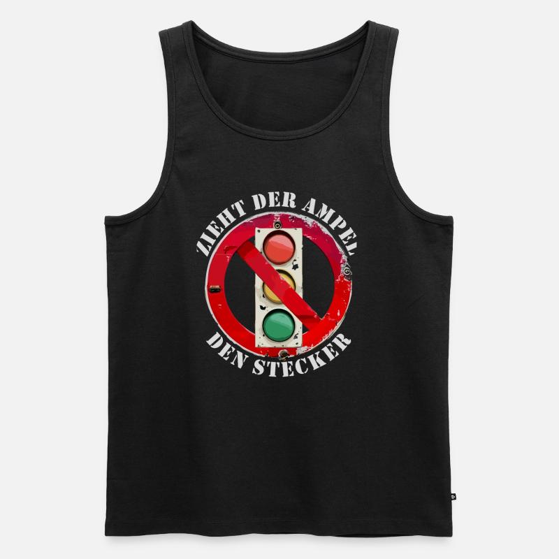 Zieht der Ampel den Stecker - Männer Premium Bio Tank Top - Schwarz