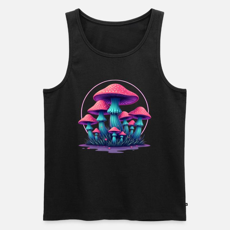 Psychedelische Pilze - Männer Premium Bio Tank Top - Schwarz