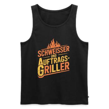 Schweißer und Auftragsgriller - Männer Premium Bio Tank Top - Schwarz - Vorne - Michal (187cm)
