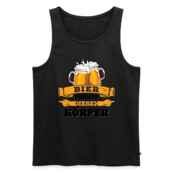 Bier formte diesen Körper Biertrinker - Männertag - Männer Premium Bio Tank Top - Schwarz - Vorne - AI Model Male 178 light (178cm)