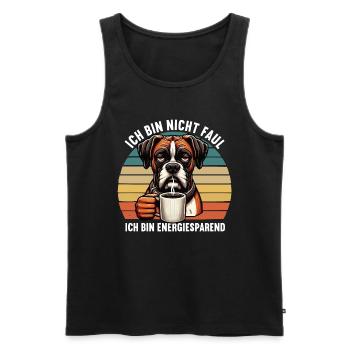 Ich Bin Nicht Faul Boxer Boxerhalter Boxerhund - Männer Premium Bio Tank Top - Schwarz - Vorne - Michal (187cm)