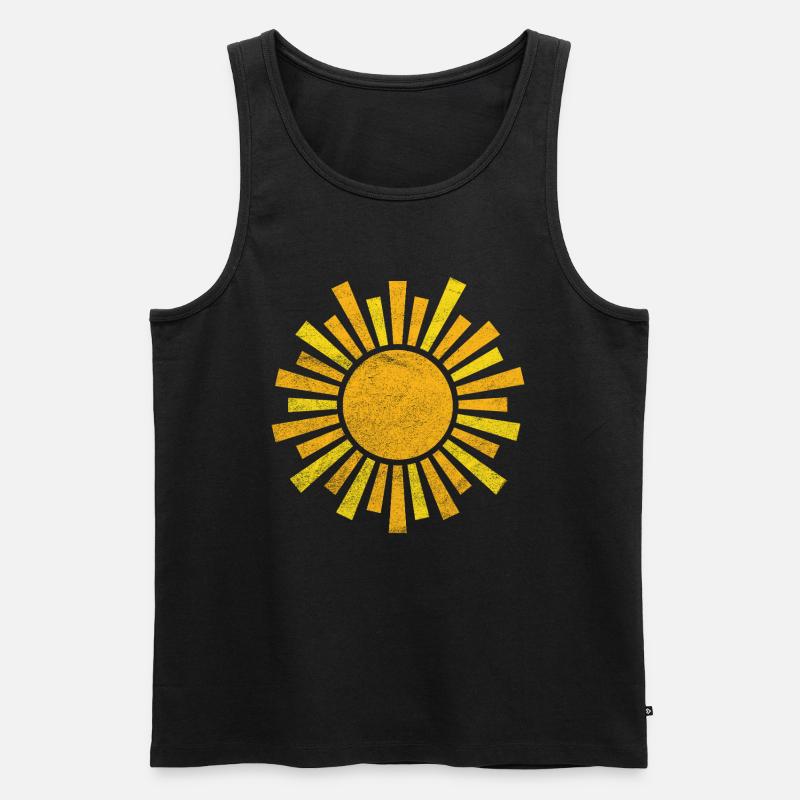 Sonne - Männer Premium Bio Tank Top - Schwarz