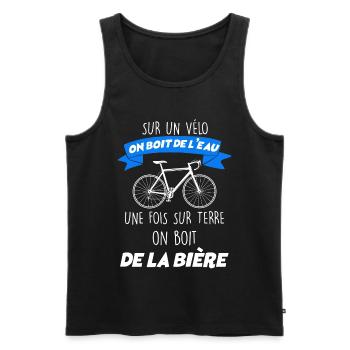 Cycliste vélo passion humour - Débardeur bio Premium Homme - noir - Devant - Michal (187cm)