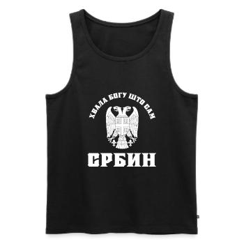 Serbien Srbin Hvala Bogu sto Srbin Srbija - Männer Premium Bio Tank Top - Schwarz - Vorne - AI Model Male 178 light (178cm)