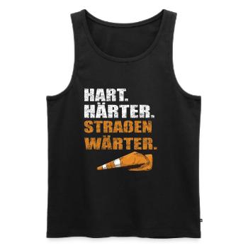 Hart Härter Straßenwärter | Road construction - Men's Premium Organic Tank Top - black - Front - AI Model Male 178 light (178cm)