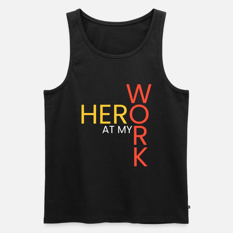 Held bei meiner Arbeit - Männer Premium Bio Tank Top - Schwarz