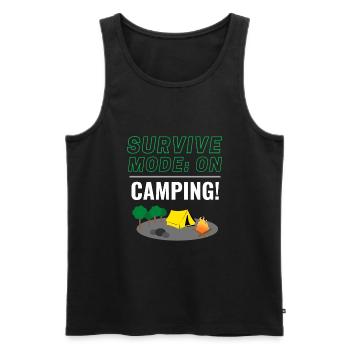 Mode Survie: ON - Camping! - Débardeur bio Premium Homme - noir - Devant - Michal (187cm)