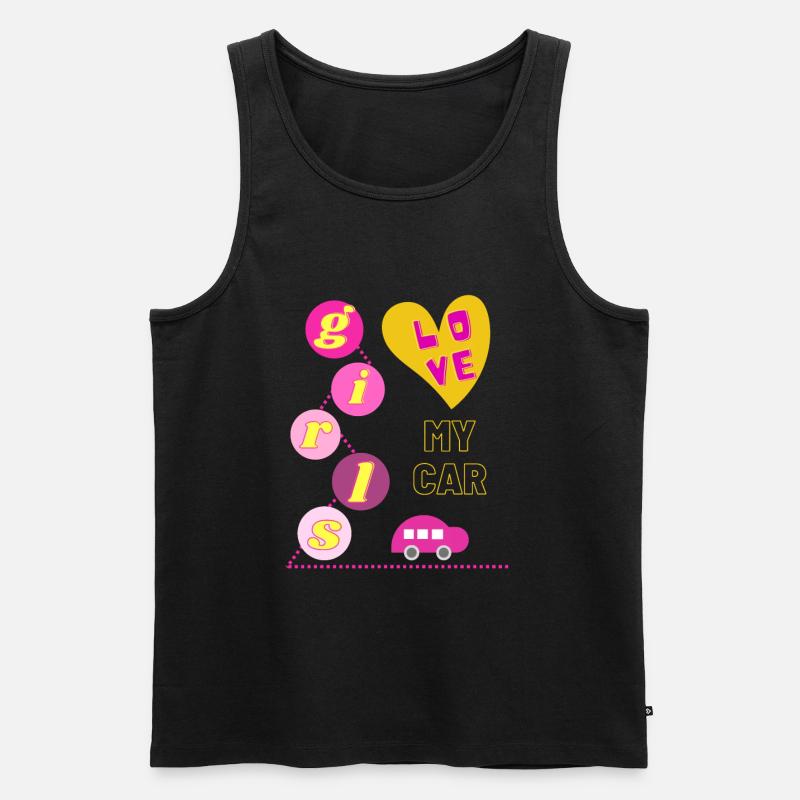 Mädchen lieben mein Auto - Männer Premium Bio Tank Top - Schwarz