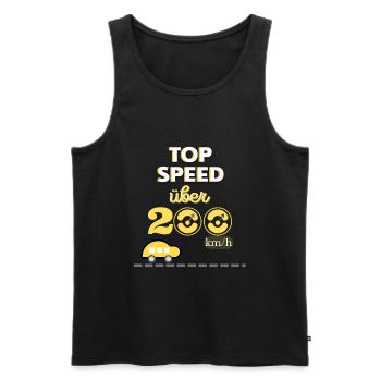 Top Speed über 200km/h - Männer Premium Bio Tank Top - Schwarz - Vorne - Michal (187cm)