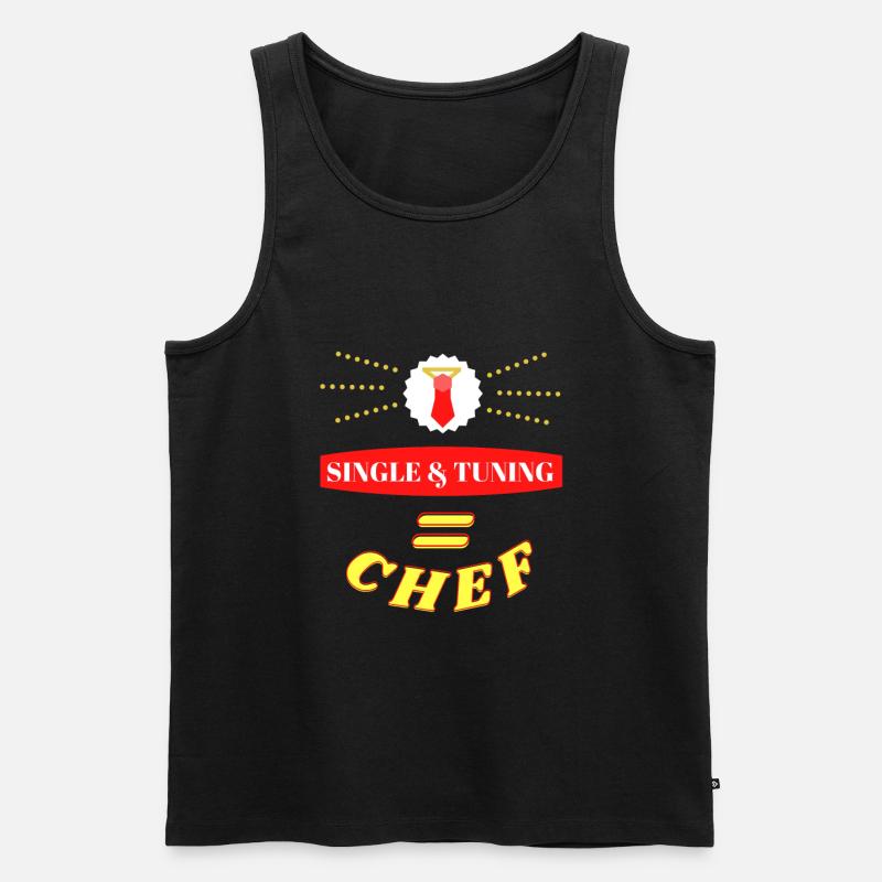 Single & Tuning = Chef - Männer Premium Bio Tank Top - Schwarz