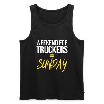 Weekend for truckers: Sunday - Men's Premium Organic Tank Top - black - Front - Michal (187cm)