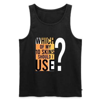 Welche SKIN sollte ich verwenden? - Männer Premium Bio Tank Top - Schwarz - Vorne - AI Model Male 178 light (178cm)