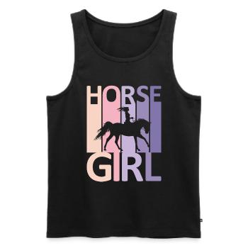 Horse Girl Country Woman Girl HorseBack Rider - Débardeur bio Premium Homme - noir - Devant - Michal (187cm)