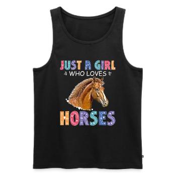 Horse Girl Country Woman Girl HorseBack Rider - Débardeur bio Premium Homme - noir - Devant - Michal (187cm)