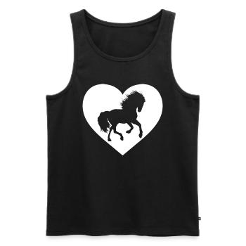 Horse Lover Cow girl Nice Horse Heart Silhouette - Men's Premium Organic Tank Top - black - Front - Michal (187cm)