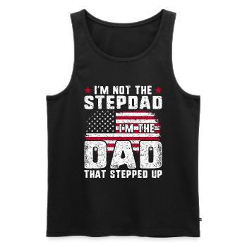 Dad That Stepped Up Stepdad USA Flag Stepfather - Men's Premium Organic Tank Top - black - Front - AI Model Male 178 light (178cm)