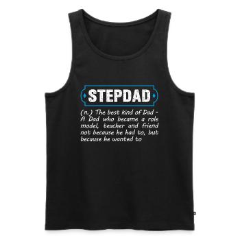 Stepdad Definition Stepfather from Kids Funny - Men's Premium Organic Tank Top - black - Front - Michal (187cm)