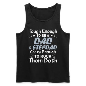 Dad Stepdad Funny Fathers Day Birthday Step - Men's Premium Organic Tank Top - black - Front - AI Model Male 178 light (178cm)