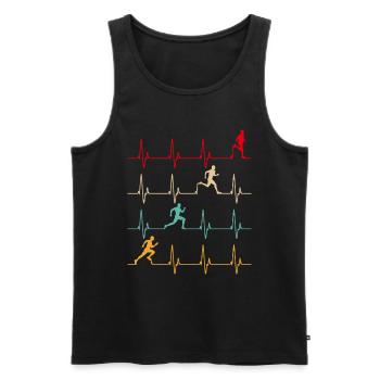 Running Dad Loves To Run Cool Marathon Runner - Men's Premium Organic Tank Top - black - Front - AI Model Male 178 light (178cm)