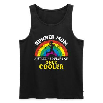 Drôle de coureur Maman Marathon Courir pour Femme Cool - Débardeur bio Premium Homme - noir - Devant - Michal (187cm)