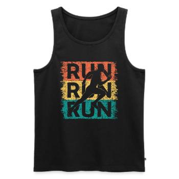 Running Dad Loves To Run Cool Marathon Runner - Men's Premium Organic Tank Top - black - Front - Michal (187cm)