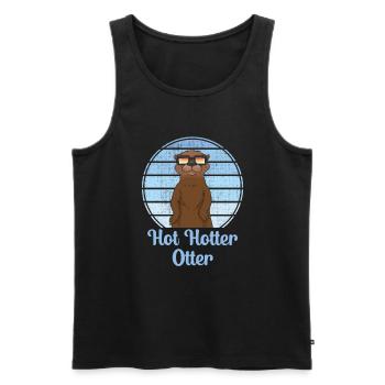 Lustiges Hot Hotter Otter Otterliebe - Männer Premium Bio Tank Top - Schwarz - Vorne - Michal (187cm)