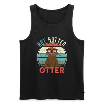 Lustiges Hot Hotter Otter Otterliebe - Männer Premium Bio Tank Top - Schwarz - Vorne - Michal (187cm)