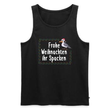 Frohe Weihnachten Ihr Spacken Möwe Norden See - Männer Premium Bio Tank Top - Schwarz - Vorne - Michal (187cm)
