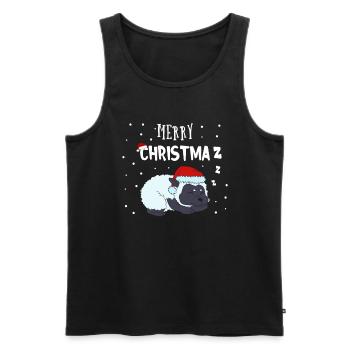 Lustiges Schaf Merry Christmaz Weihnachten Bauer - Männer Premium Bio Tank Top - Schwarz - Vorne - Michal (187cm)