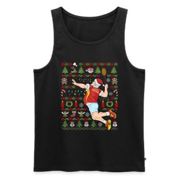 Ugly Christmas Badminton Federball Weihnachten - Männer Premium Bio Tank Top - Schwarz - Vorne - Michal (187cm)