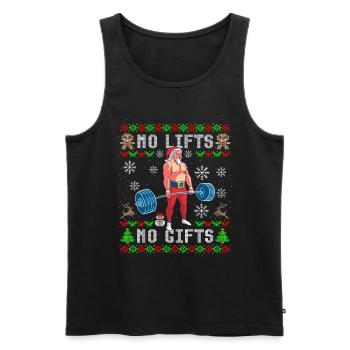 Lustiges No Lifts No Gifts Ugly Christmas Workout - Männer Premium Bio Tank Top - Schwarz - Vorne - Michal (187cm)