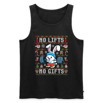 Lustiges No Lifts No Gifts Ugly Christmas Workout - Männer Premium Bio Tank Top - Schwarz - Vorne - Michal (187cm)