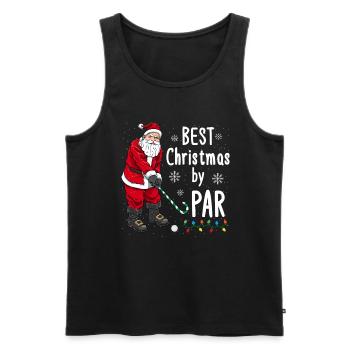 Golf Weihnachten Golfer Weihnachtsmann Golfen - Männer Premium Bio Tank Top - Schwarz - Vorne - Michal (187cm)