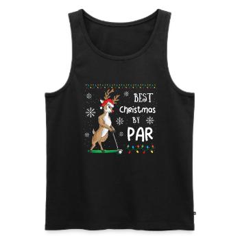 Golf Weihnachten Golfer Rentier - Männer Premium Bio Tank Top - Schwarz - Vorne - Michal (187cm)
