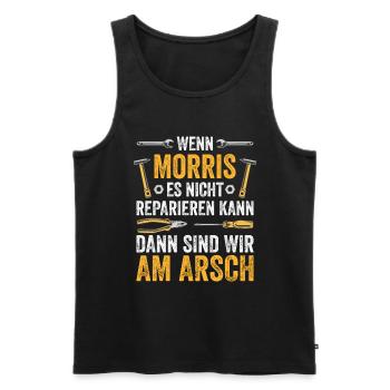 Lustiges Morris Handwerker Heimwerker Sprüche - Männer Premium Bio Tank Top - Schwarz - Vorne - Michal (187cm)