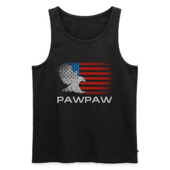 Papaw Vatertag US-Flagge von Enkelin zu - Männer Premium Bio Tank Top - Schwarz - Vorne - Michal (187cm)