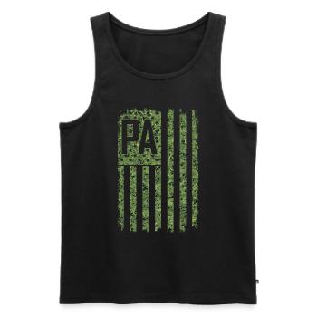 Papa Pa Camouflage American Flag Patriotic Funny - Men's Premium Organic Tank Top - black - Front - Michal (187cm)