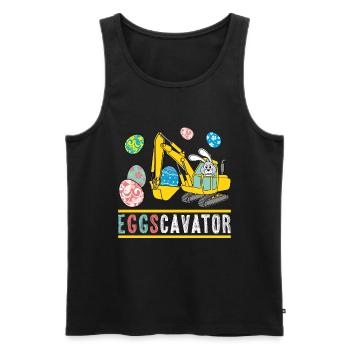 Oeufs Cavator Pâques pour garçons Enfants Tout-petits Bunny - Débardeur bio Premium Homme - noir - Devant - Michal (187cm)