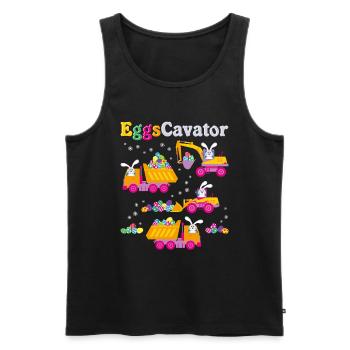 Easter For Boys Toddlers Funny Eggs Cavator Bunny - Men's Premium Organic Tank Top - black - Front - AI Model Male 178 light (178cm)
