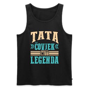 Serbien Vater Otac Srpski Balkan Papa Srbija - Männer Premium Bio Tank Top - Schwarz - Vorne - Michal (187cm)