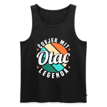 Serbien Vater Otac Srpski Balkan Papa Srbija - Männer Premium Bio Tank Top - Schwarz - Vorne - Michal (187cm)