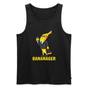 Lustige Manager Banane Erfolg Business Anzug - Männer Premium Bio Tank Top - Schwarz - Vorne - Michal (187cm)