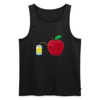 Witziger Apfel Apfelsaft - Männer Premium Bio Tank Top - Schwarz - Vorne - Michal (187cm)