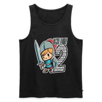 Ich bin 2 - 2. Geburtstag - Ritter - Männer Premium Bio Tank Top - Schwarz - Vorne - Michal (187cm)