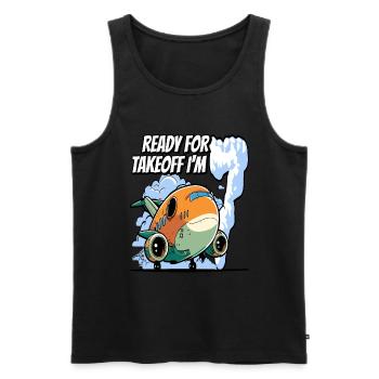 Ready for Takeoff I'm seven - 7nd Birthday Boy - Männer Premium Bio Tank Top - Schwarz - Vorne - AI Model Male 178 light (178cm)