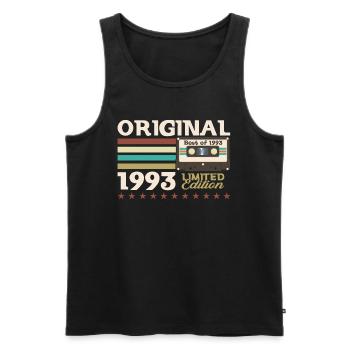 30e anniversaire Vintage Cassette Vintage 1993 - Débardeur bio Premium Homme - noir - Devant - Michal (187cm)