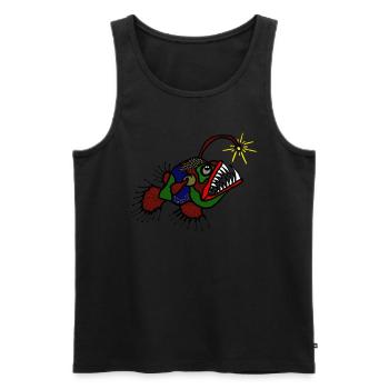 anglerFisch - Männer Premium Bio Tank Top - Schwarz - Vorne - Michal (187cm)