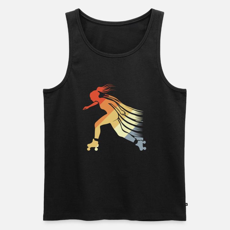 Roller Skating Mädchen - Männer Premium Bio Tank Top - Schwarz